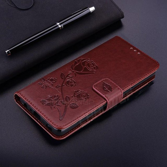 Blumen Leder Magnet Flip Case Wallet Book Cover für Samsung Galaxy A32 5G in Braun - Bild 1