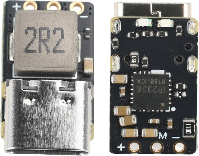 Gaqqee Mini Li-Ionen-Akku Schnelllademodul 18W 2S/3S DC 4,5-9,5V Typ-C Boost Step-Up-Stromversorgung mit intelligenter Spannungsanpassung in Schwarz - Bild 1
