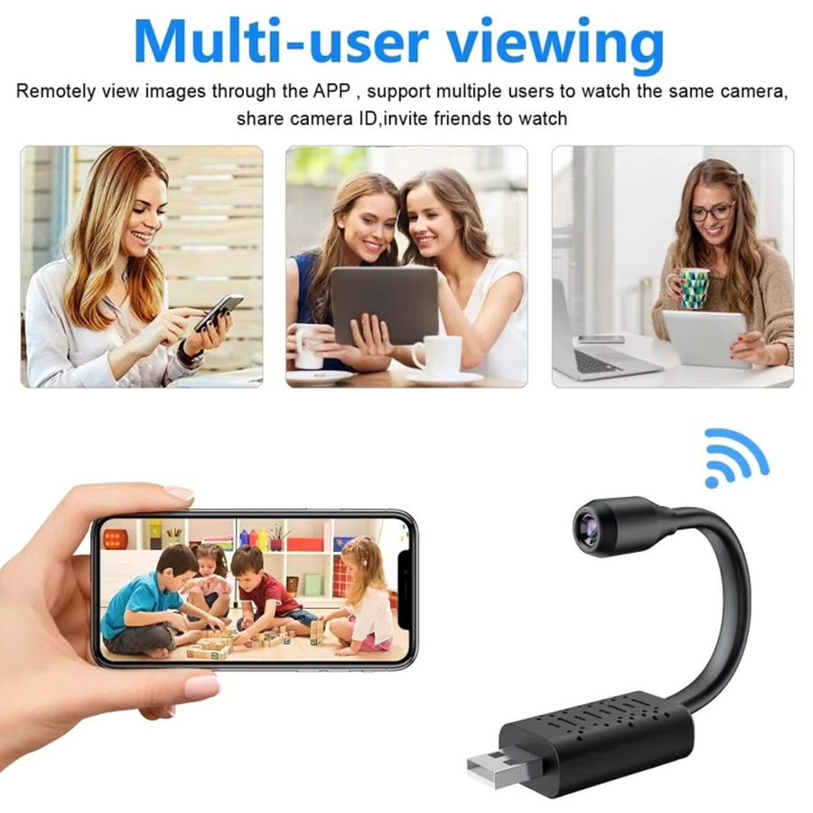 CUGUU Mini-Kamera HD 1080P WLAN Camcorder mit 128GB Speicher, tragbarer drahtloser Videorekorder in Schwarz mit P2P-Fernansicht - Bild 5