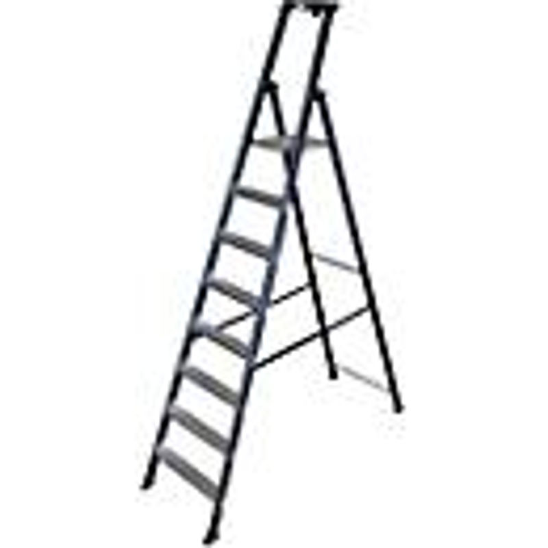 Krause Stufen-Stehleiter Monto aus Aluminium in Silber mit 8 Sprossen - Bild 3