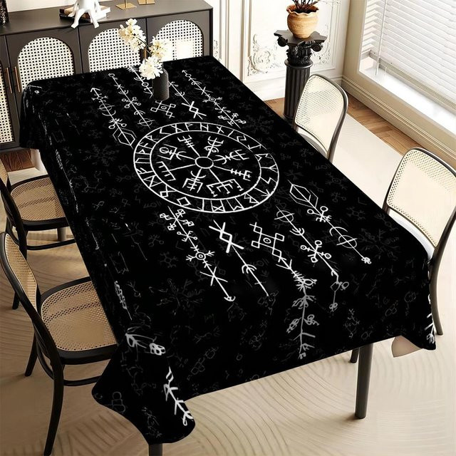 Rechteckige Tischdecke Wikinger Mystische Rune von JMG Household Supplies in Schwarz, B/T: 140 x 140 cm - Bild 1