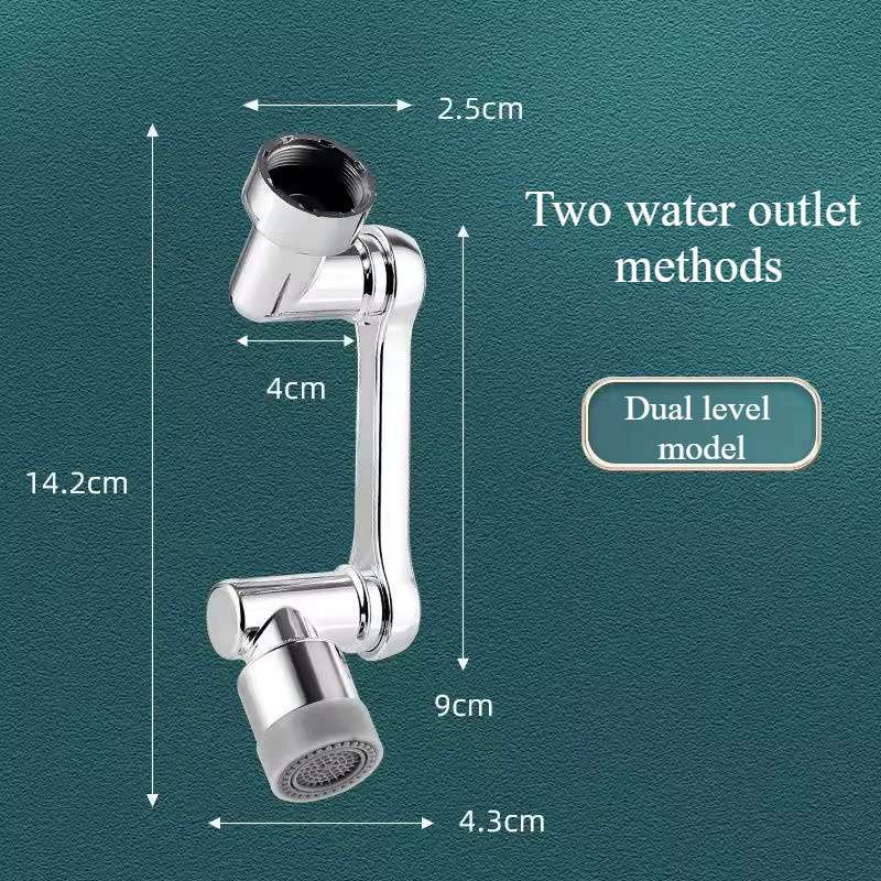 Universal Rotation Extender Wasserhahn Belüfter aus Kunststoff mit Splash Filter für Küche und Waschbecken in Silber - Bild 5