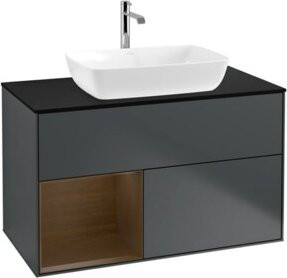 V&B Waschtischunterschrank Finion 100 in Schwarz lackiert, Breite: 100 cm, Tiefe: 50,1 cm, Höhe: 50,1 cm - Bild 1