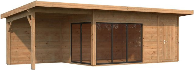 Palmako Gartenhaus Andrea Slide Plus aus Holz mit Pultdach in Braun - Bild 1