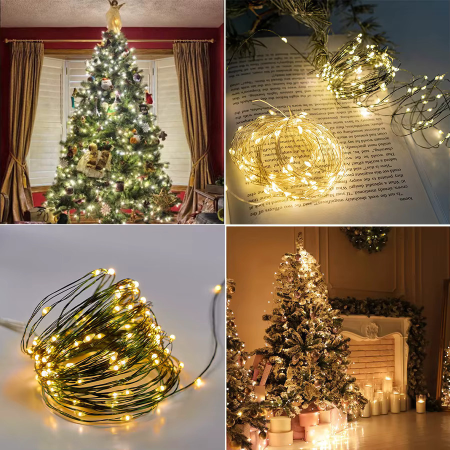 Merryle USB LED Lichterkette aus grünem Kupferdraht für Weihnachten, Hochzeit und Party - Bild 4