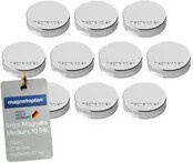 Magnetoplan Ergo-Magnete Medium in Silber, 10 Stück - Bild 1