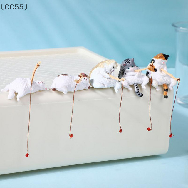 ieniaCC55 Miniaturfiguren Katze als kreative hängende Dekoration für dein Aquarium und Aquarien-Landschaften - Bild 1