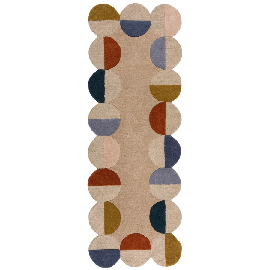 Flair Rugs Wollteppich Mia Frame Handgeknüpft mit High-Low-Effekt, Farbe: Rost/Rot/Orange/Mehrfarbig, B: 80 cm, L: 230 cm - Bild 2