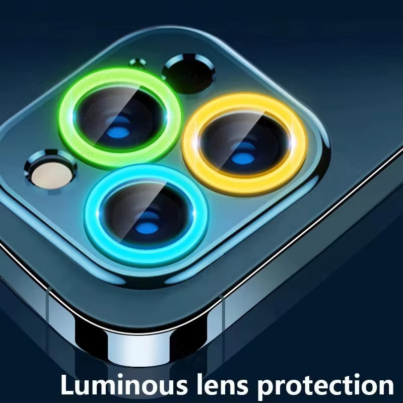 Leuchtende Keramik-Kameraschutzfolie für Apple iPhone 11 bis 17 Pro Max Plus in Green und Multicolour, 2-3 Stück Objektivring Glas Abdeckung - Bild 2