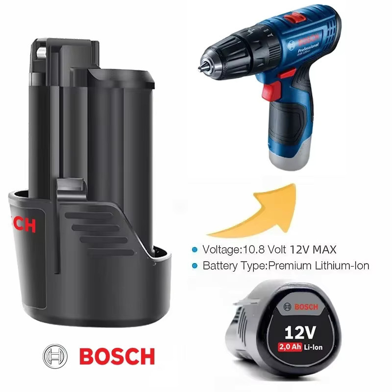 Bosch 12V Li-Ionen Akku BAT411 mit 2,0Ah in Schwarz - Bild 2