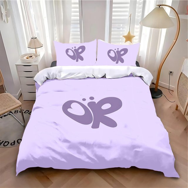 Bettwäscheset Lodestar aus Mikrofaser mit Grafikdesign in Lila, bestehend aus 1x Bettbezug und 2x Kissenbezug, B/H: 140 x 200 cm - Bild 1
