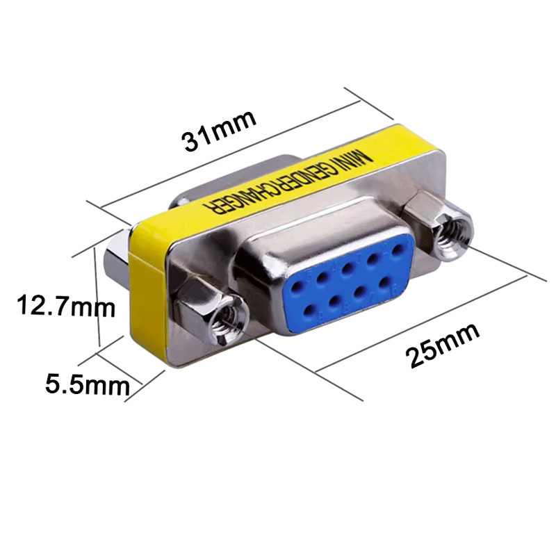 DB9 MINI Gender-Changer-Adapter RS232 Com D-Sub zu Männlich/Weiblich VGA-Steckverbinder 9-polig von BSN - Bild 2