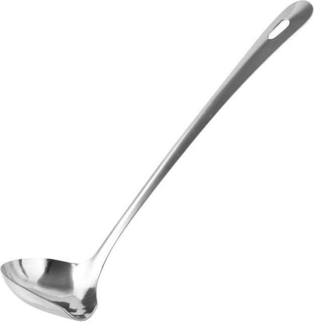 Fackelmann Soßenlöffel Lara aus Edelstahl in Silber, spülmaschinenfest mit Aufhängeschlaufe - Bild 1