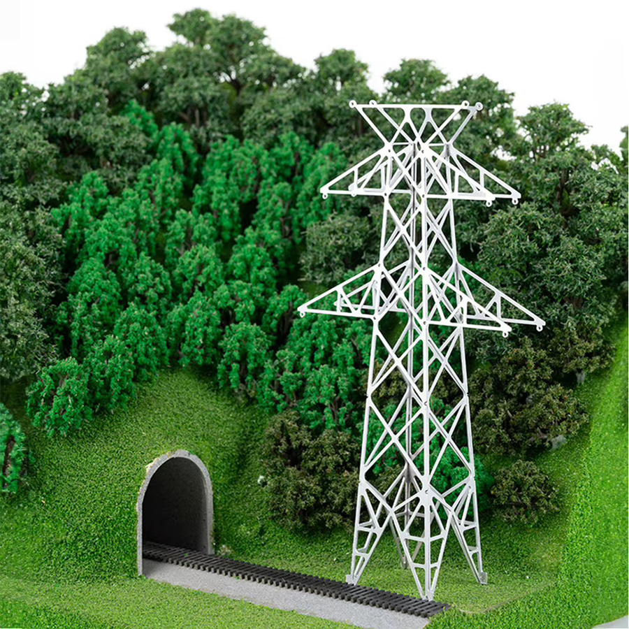 SANMERSEN Diorama Modell Power Transmission Tower, Stadt Gebäude Szene, Spannung Turm Gebäude Modell Zubehör - Bild 3