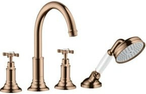Hansgrohe Axor Montreux Duschset mit 4-L-Fliesenset und Kreuzgriff in poliertem Gold - Bild 1