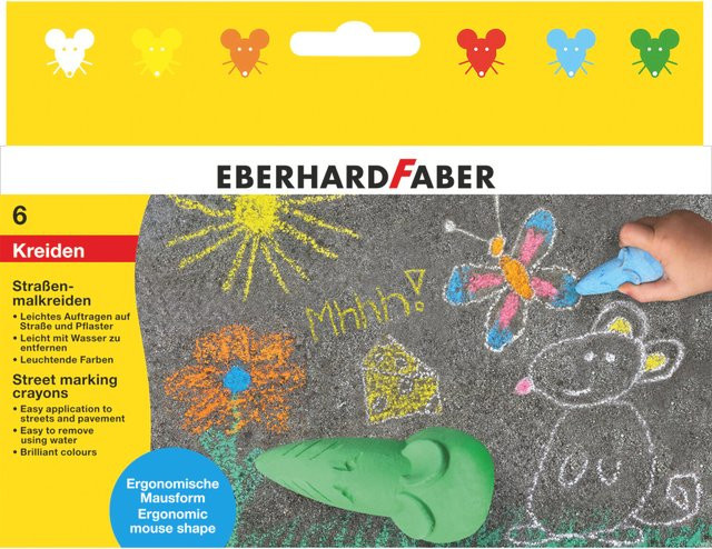 Eberhard Faber Straßenmalkreide Maus Set mit 6 Stück in Bunt / Mehrfarbig - Bild 1