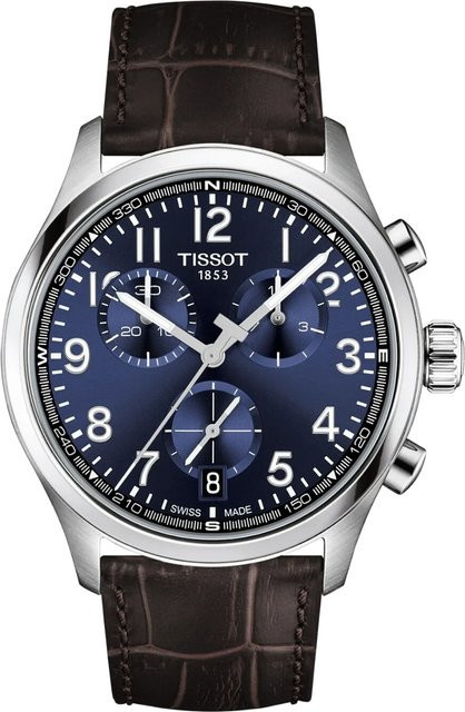 Tissot Chronograph, Quarz, Edelstahl, Leder, Blau, 42 mm, Herren - Bild 1