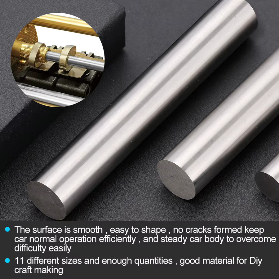 XCAN Edelstahlstange als lineare Rundstange für DIY-Bastelwerkzeuge, Farbe: Silber, Länge: 100 mm - Bild 3