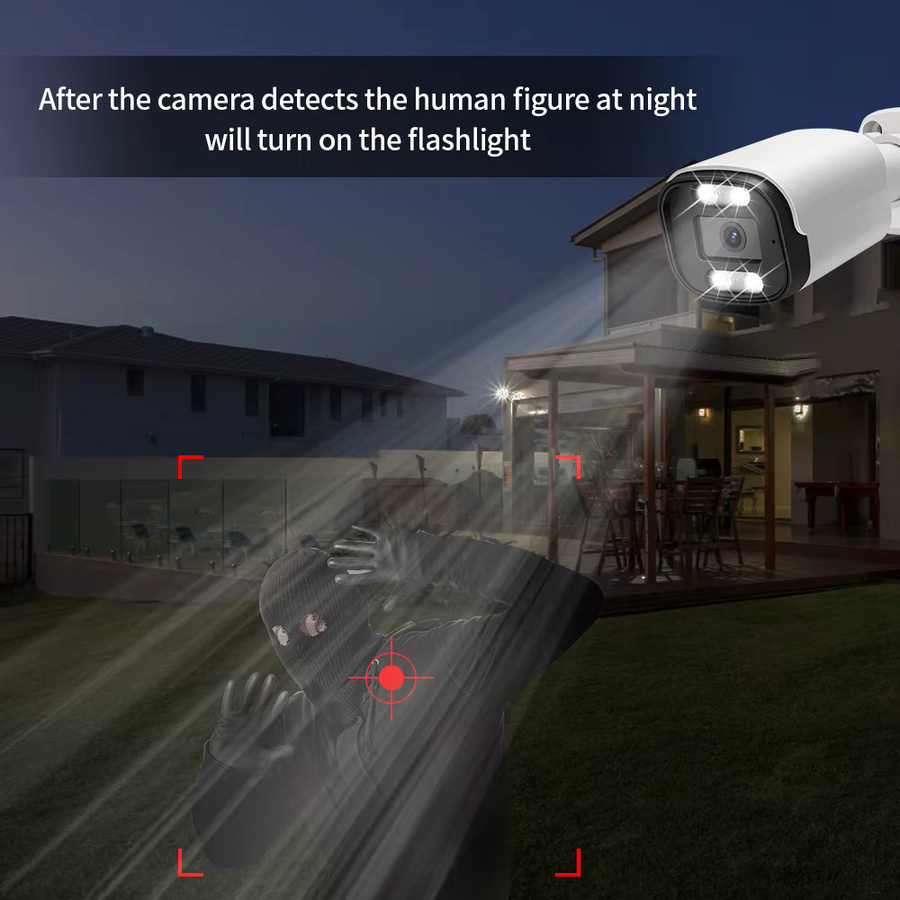 ASECAM 4K 8MP IP-Überwachungskamera für den Außenbereich mit Audio, PoE, H.265 und Farb-Nachtsicht in Weiß - Bild 4