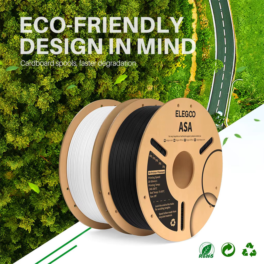 ELEGOO ASA Filament Schwarz 1,75 mm 1 kg für FDM 3D-Drucker - Bild 2
