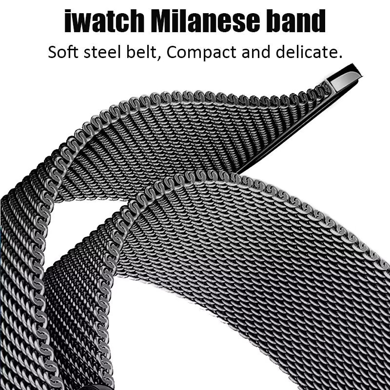 Uhrenarmband Milanaise, Edelstahl, Schwarz, Unisex - Bild 2