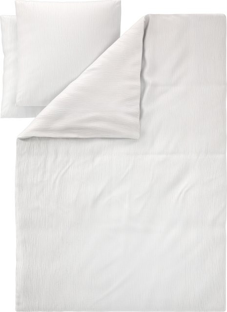 LIVARNO Bettwäsche Musselin aus Baumwolle in Weiß, Set bestehend aus 1x Bettbezug (200 x 220 cm) und 2x Kissenbezug (80 x 80 cm) - Bild 1
