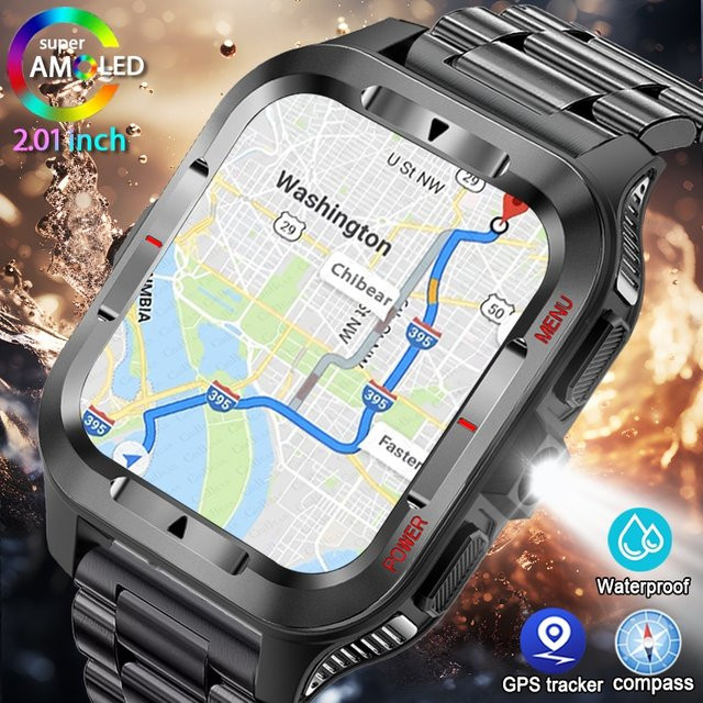 ChiBear Smartwatch, GPS, Bluetooth, Silikon, Schwarz, Herren - Bild 1