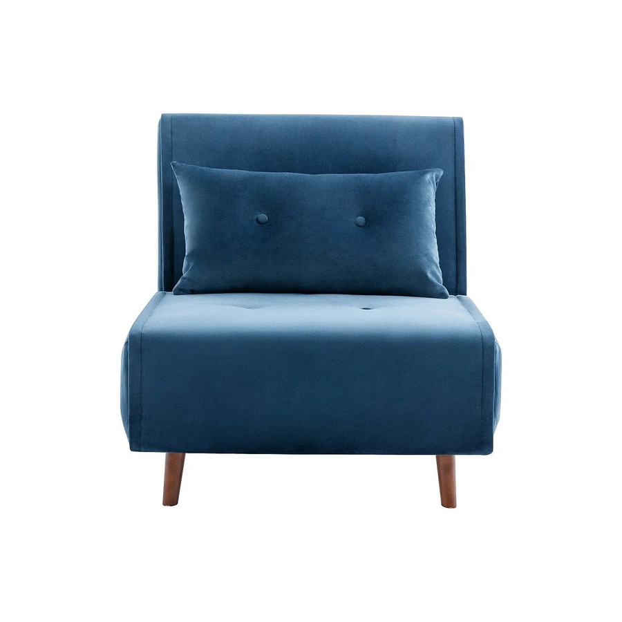 Vente-unique Schlafsessel Uribia aus Samt in Marineblau, Breite: 77,5 cm - Bild 2