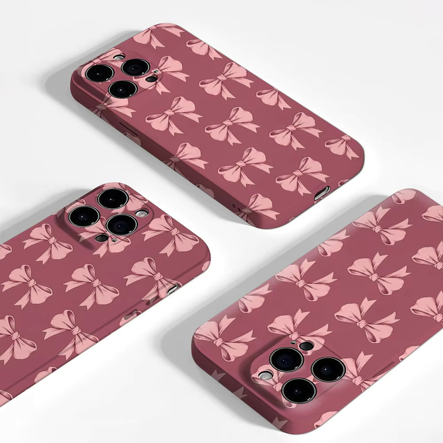 Potdemiel Handyhülle mit Schleifen in Pink für iPhone 17 16 15 14 13 Pro Max Plus, magnetische robuste Einzel- und Doppelschicht-Hülle - Bild 2