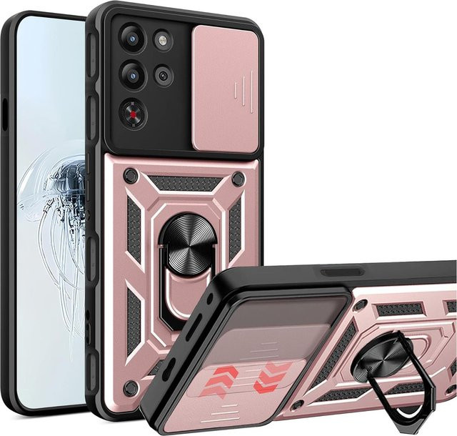 Foohly Panzer Handyhülle für ZTE Red Magic 10S Pro und Redmagic 10 Pro 5G mit Linsenschutzring und magnetischem Ständer in Multicolour - Bild 1