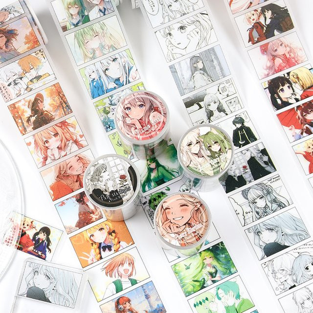 Mr.Paper Peach Magic Anime Washi Tape Multicolour 200 cm Rolle für DIY Journal Scrapbook und Handyhüllen Dekoration - Bild 1