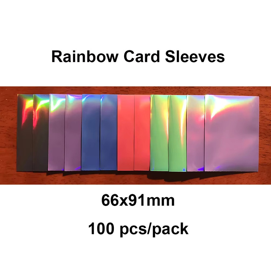 Regenbogen Karten Ärmeln, Sammelkarten Schutz, holographische Hülse, 100-teiliges Set - Bild 2
