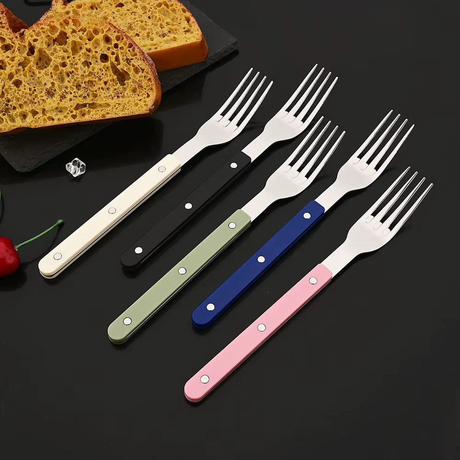 Uniturcky Besteckset 5-teilig aus Edelstahl mit grünem Acrylgriff, poliert - Bild 4