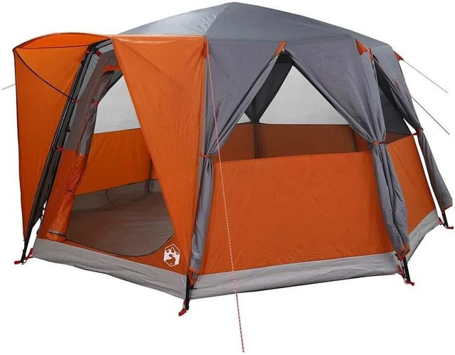 vidaXL Hütten-Zelt in Grau und Orange, B/T/H: 425 x 396 x 222 cm - Bild 1