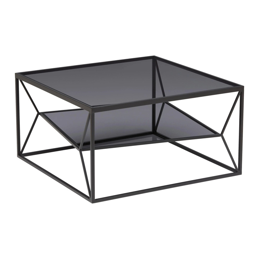 Premium Living Couchtisch Angel in Grau/Schwarz mit Glasplatte und Metallgestell - Bild 2