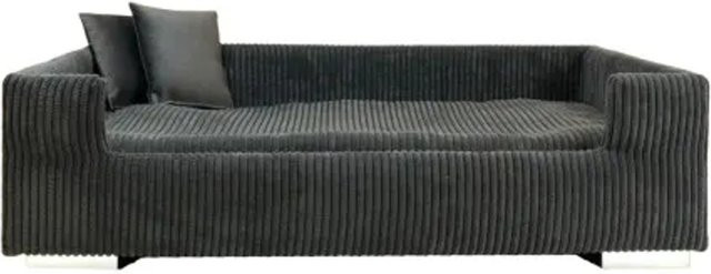Rohrschneider Hundesofa aus Cord mit abnehmbarem Bezug in Beige oder Grau - Bild 2