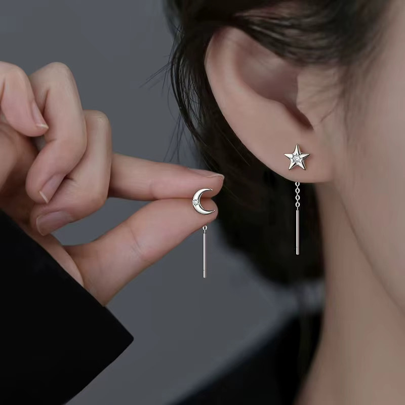 SoHot Ohrstecker, Silber, Stern-Mond, Zirkonia, Damen - Bild 3