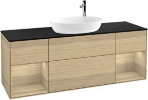 V&B Waschtischunterschrank Finion Wandbeleuchtung in Eiche Oak, Breite: 160 cm - Bild 1