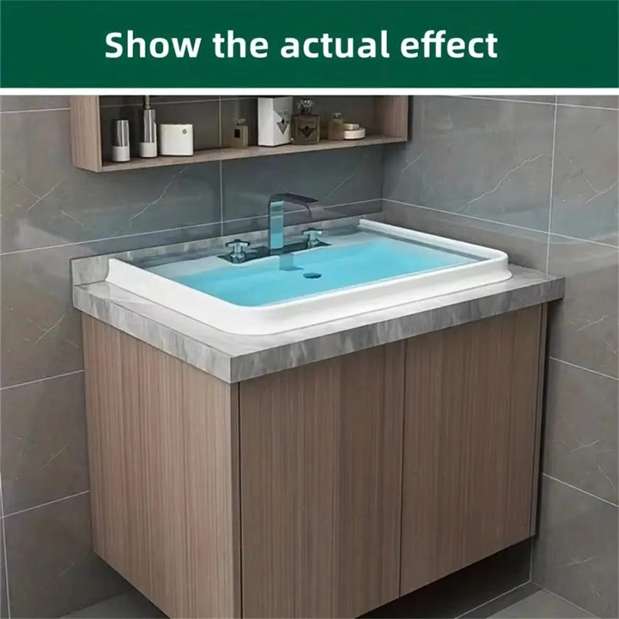 Selbstklebender Silikon Wasserstopp Streifen, flexibler Dichtungsstreifen für das Badezimmer, Grau - Bild 3