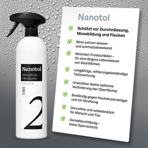 Nanotol Nanoversiegelung für Stein, wasserbasiert, transparent, 1 l - Bild 2