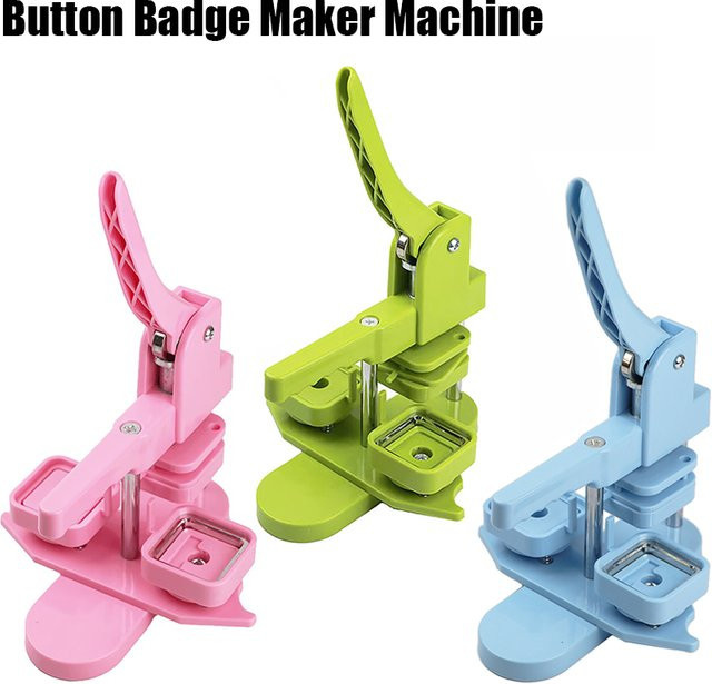 Quadratische Abzeichen-Maker Maschine Rotierender Typ in Blau für Pins und Kühlschrankmagnete B/B/B: 50 x 50 mm - Bild 1