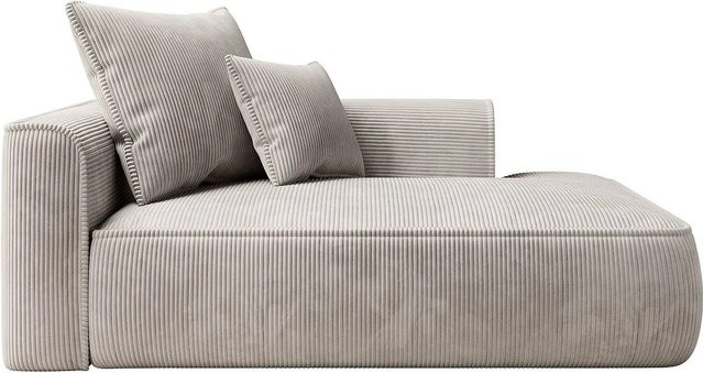 Vente-unique Recamiere Pineta ohne Schlaffunktion in Beige mit Cord-Bezug, Breite: 180 cm - Bild 1
