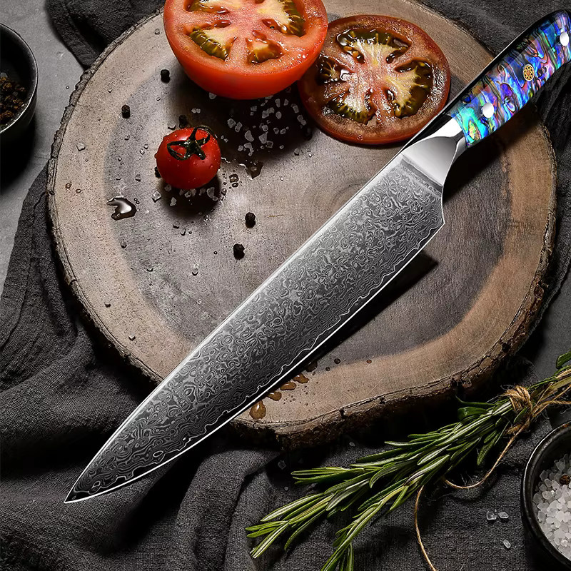 Grandsharp Professionelles Kochmesser aus japanischem Damaststahl, 8 Zoll Cleaver, Mehrfarbig - Bild 4