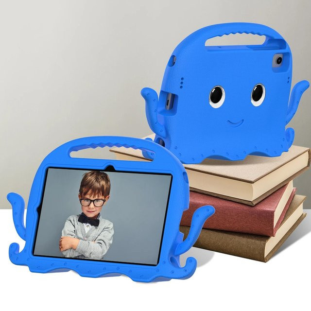 EVA Kinderhülle für Samsung Galaxy Tab S6 Lite 10.4 SM-P610 P613 P620 mit Tintenfisch Cartoon Design in Blau - Bild 1