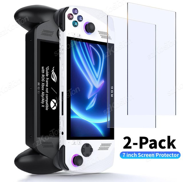 2er-Pack Displayschutzfolie aus gehärtetem Glas für ASUS ROG Ally 2023, 2024 und 2025, 7 Zoll, transparent, Ultra-HD-Schutz - Bild 1