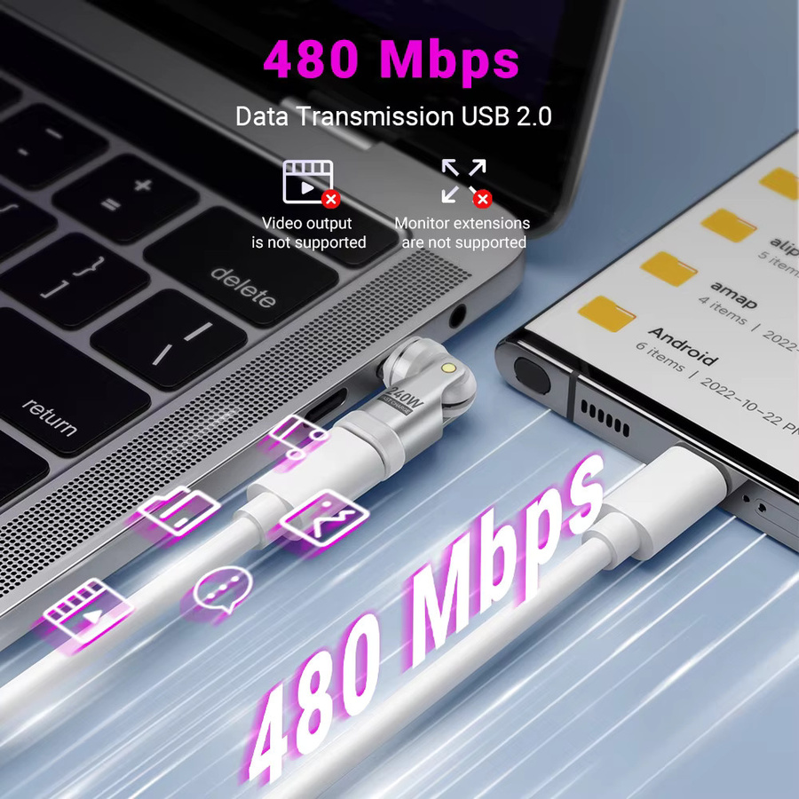 AUFU Magnetischer USB-C auf USB-C OTG Adapter mit 9-Pin-Anschluss und 240 W Schnellladefunktion für MacBook, iPhone 16, iPhone 15, iPad und Laptop - Bild 3