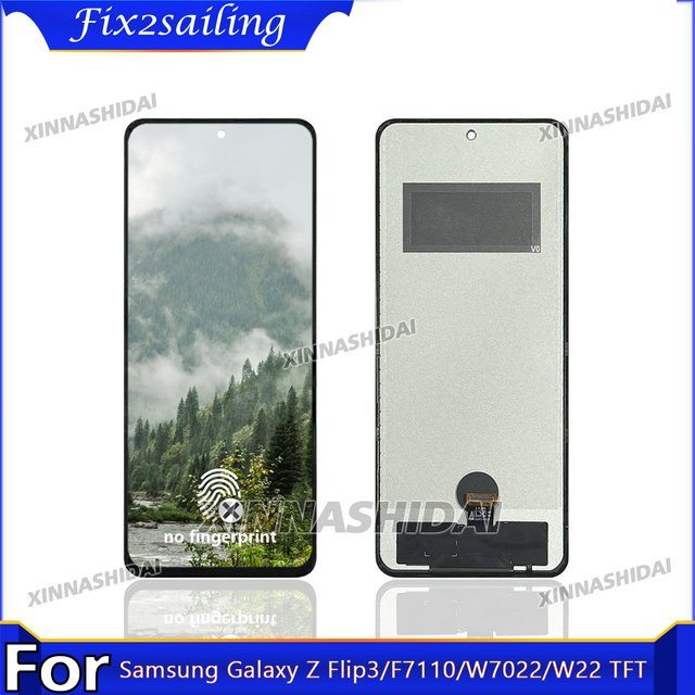 Samsung Galaxy Z Flip3 Ersatz LCD-Display mit Touchscreen-Digitizer-Baugruppe in Schwarz - Bild 1
