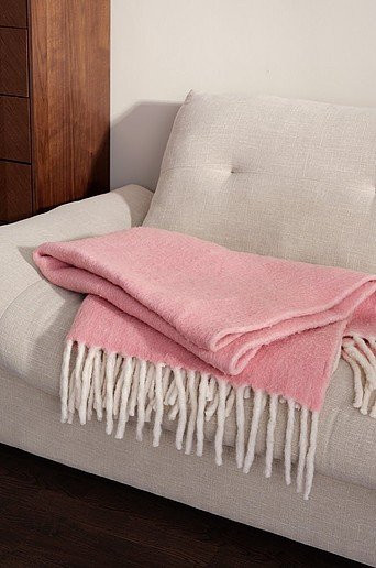 Jotex WOLFGANG Decke aus Wollmischung in Pink, B/T: 130 x 170 cm - Bild 1