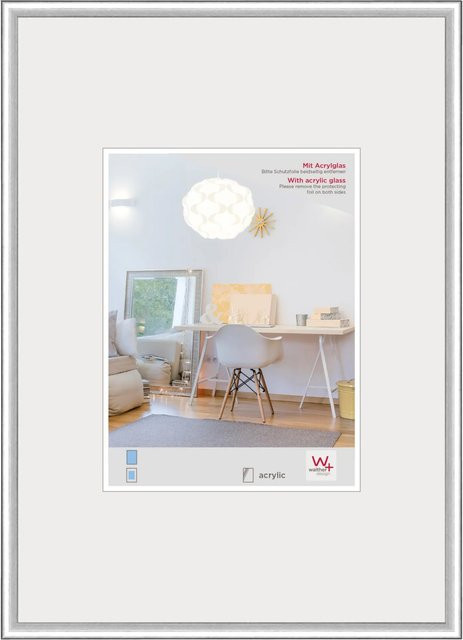Walther Design New Lifestyle Kunststoff Bilderrahmen mit Kunstglas in Silber - Bild 1