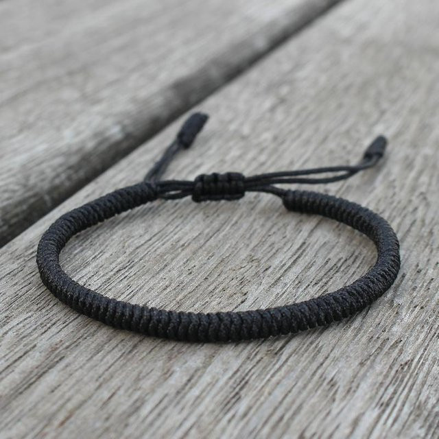 Armband, King Kong Knoten, geflochten, rot, schwarz, Damen Herren - Bild 1
